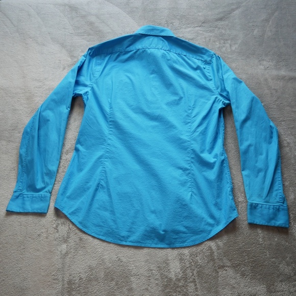 1MX Express Shirt Mens Medium Blue Button Up Long Sleeve Extra Slim Fit - Picture 4 of 12